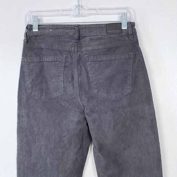 American Eagle Stretch Mom Straight Jean‎ Gray Corduroy Ankle Length Size 4 - Picture 6 of 10